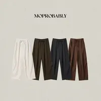 Moprobably李予诺「褶理」通勤风设计感褶皱西装休闲裤L5463036