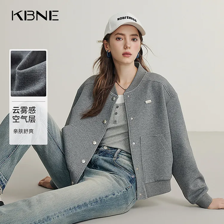【空气层】KBNE美式外套棒球服2025新款爆款洋气英伦风休闲外套女