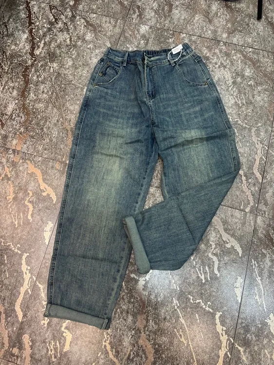 岩岩家新款牛仔小老爹女裤8039款