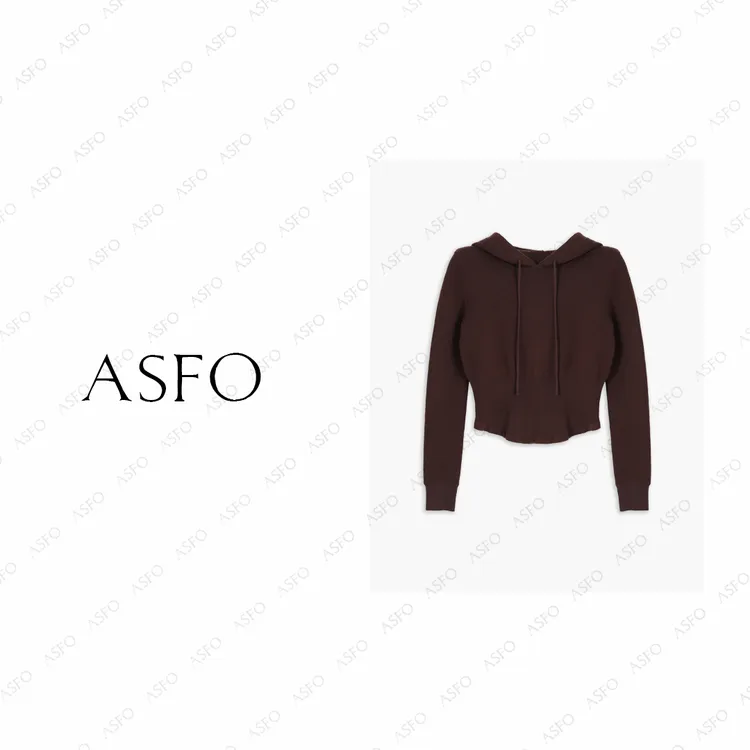 【AS杜松】25新极简运动休闲收腰针织帽衫AS25QSSTZ03429