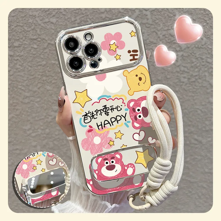 【苹果/华为/vivo/oppo/小米】适用星星草莓熊大视窗手机壳防摔保护
