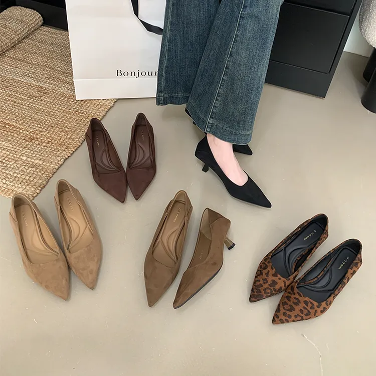 细跟高跟鞋女春秋新款时尚法式复古职业软底不累脚百搭气质单鞋女