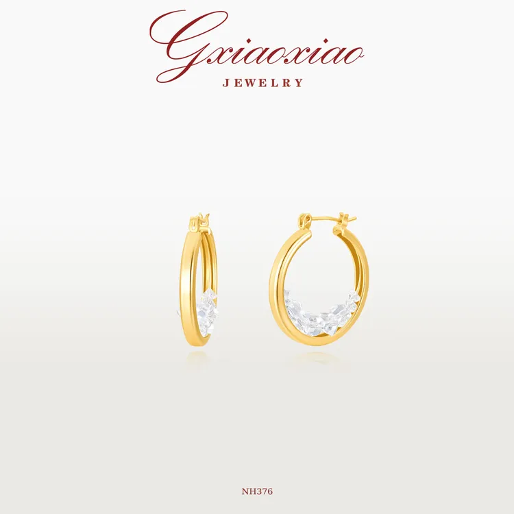 G XIAOXIAO 小众高级气质百搭几何圈圈耳环 NH376新年礼物