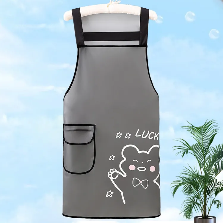 时尚防水耐磨围裙tpu防水防油餐饮厨房专用工作服小熊风防水围裙