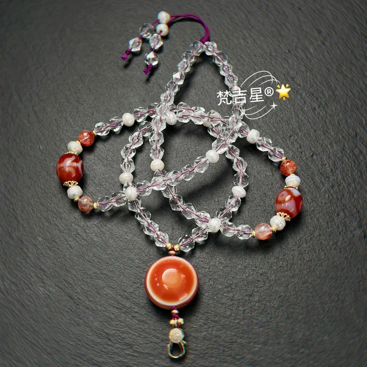 晶妹·FJX082 鲁密板眼 水晶胶花 贵人达洛万能项链「多样性发其一