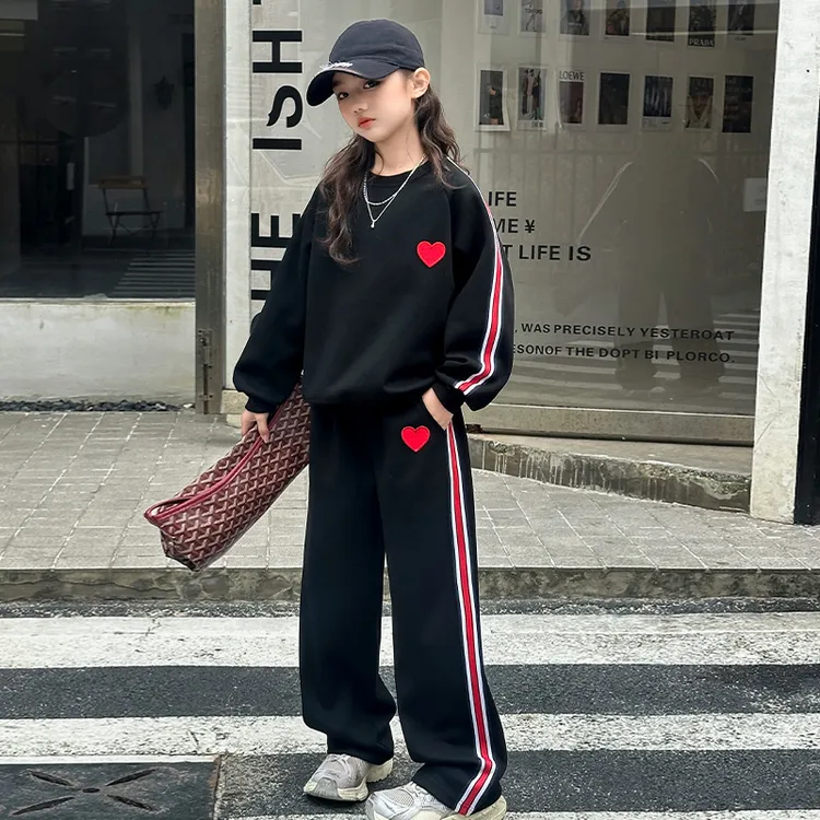 女童卫衣套装春秋款2025新款春装儿童装春季女孩洋气春天两件套潮