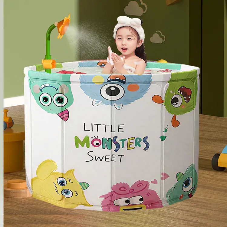 宝宝泡澡桶可折叠便携式儿童家用游泳桶免安装一秒速开婴儿洗澡桶