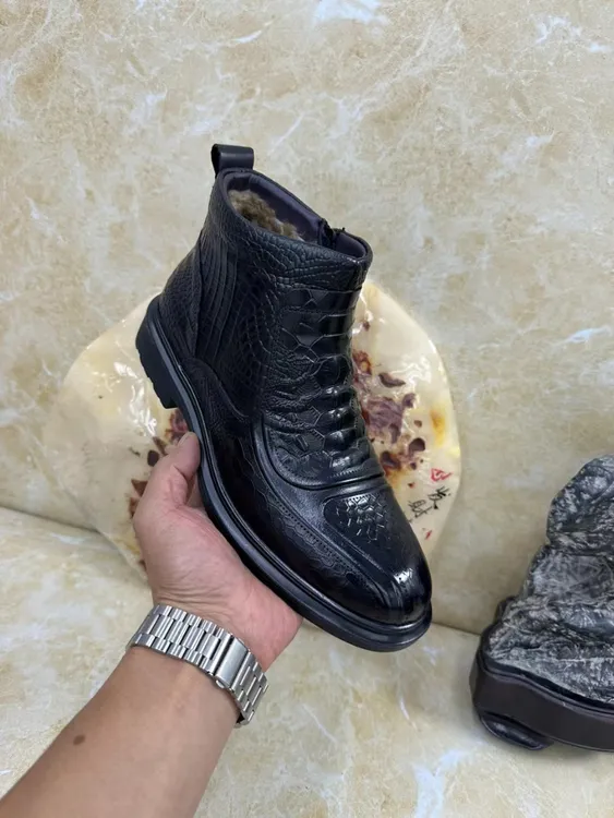 工装鞋民族风休闲皮鞋高帮棉鞋商务风休闲纯色休闲风148号