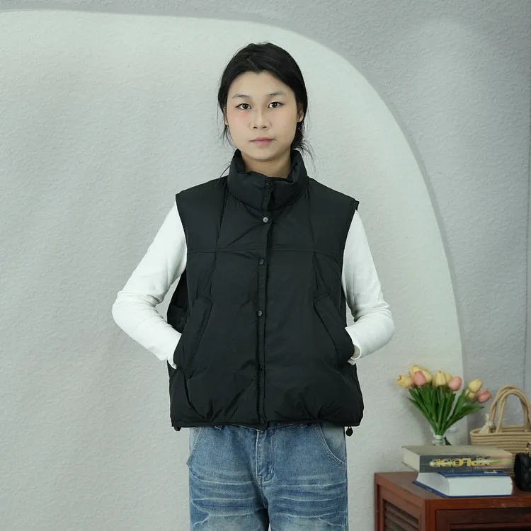 棉服马甲女韩版宽松保暖立领防寒服外套2025冬季新款简约百搭背心