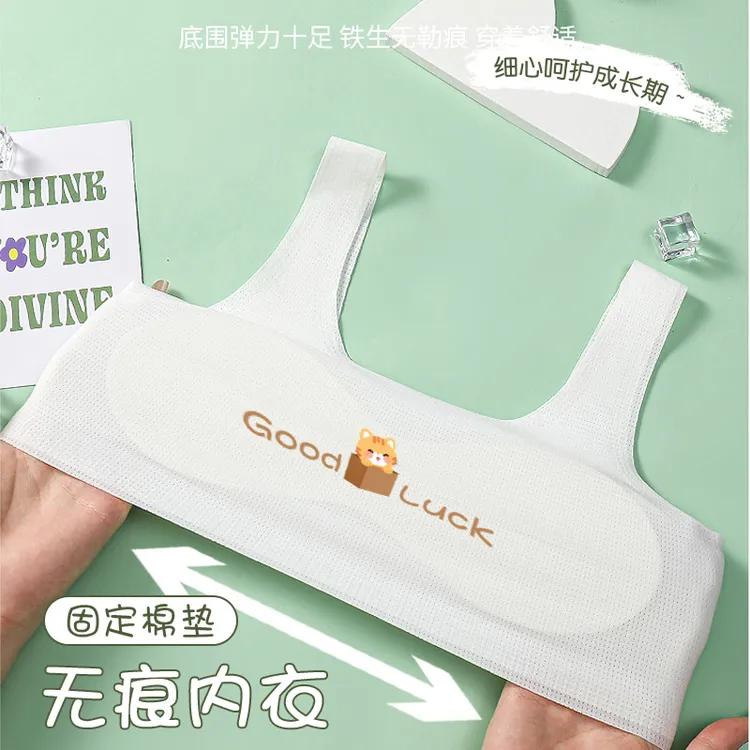 夏季薄款冰丝网眼透气学生内衣少女文胸锦纶女款无痕舒适背心吊带