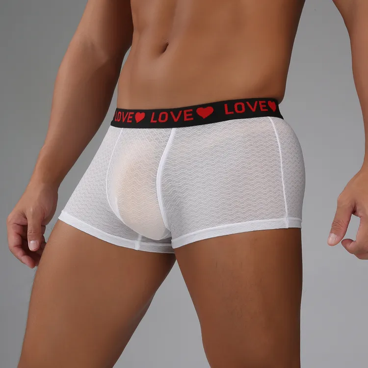 男士性感紧身内裤舒适低腰平角裤个性特色透气弹力四角裤底裤