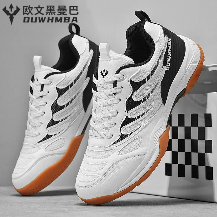 欧文黑曼巴专业羽毛球鞋男女同款透气网面减震碳板运动训练排球鞋