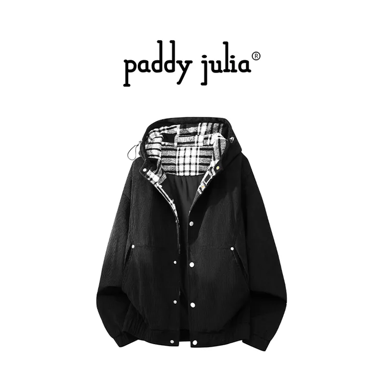 Paddy julia美式高级感长袖夹克男秋季宽松休闲百搭连帽外套男装
