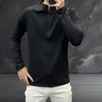 LC-7601秋冬爆款男女同款长袖半拉链T恤（尖）