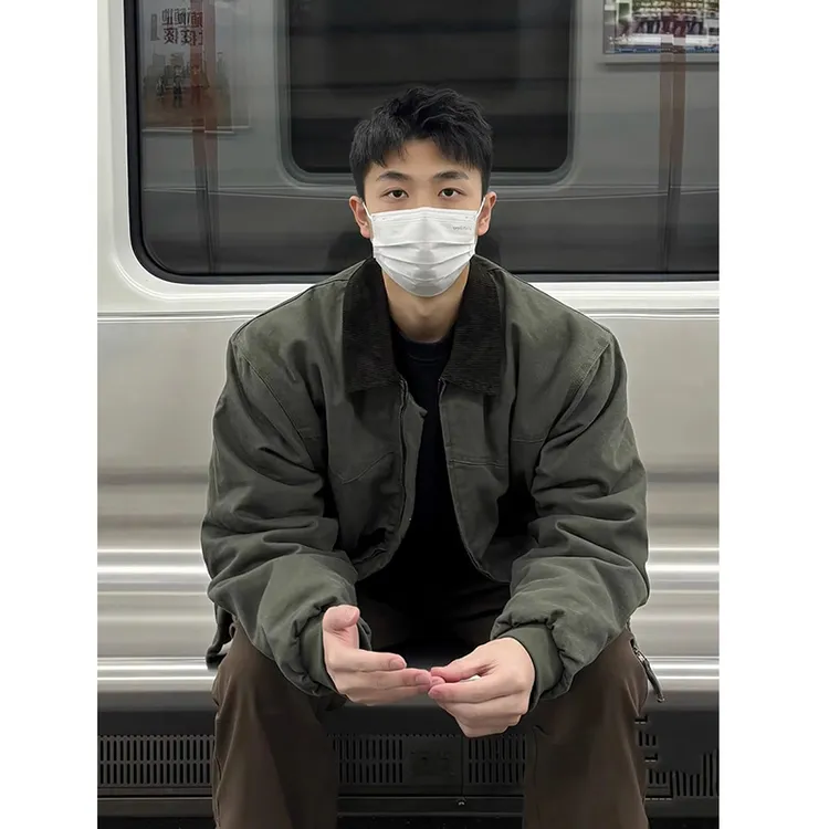 底特律工装夹克男款春秋cleanfit高级感美式棒球服飞行员短款外套