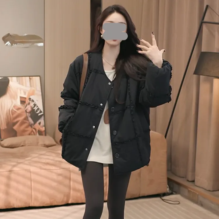 2025秋冬装上新棉服冬季方格保暖网红小个子外套