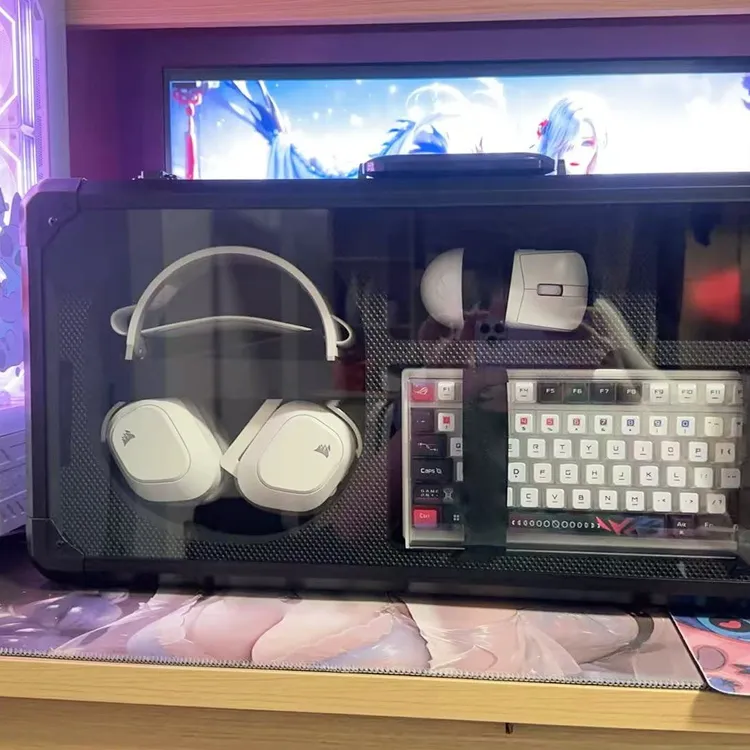 定制铝合金箱手提款带锁可视高端机械键盘鼠标耳机专用外设收纳箱