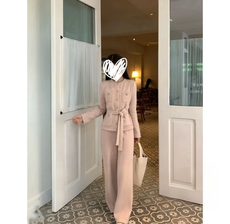 【娇香贵女套装】小个子时尚气质上衣百搭显瘦高腰裤子