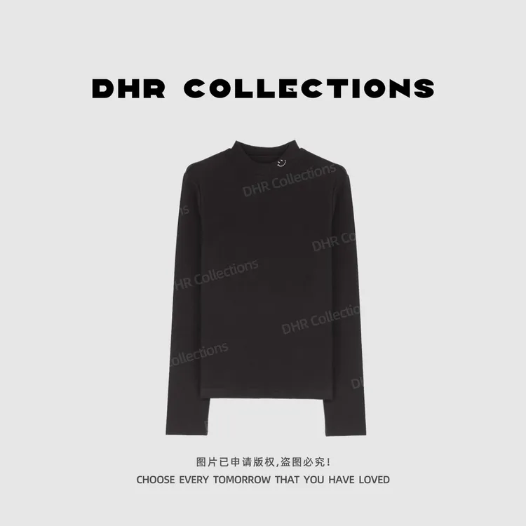 豆豆1【蚕丝发热绒】秋冬厚实保暖内搭升级德绒打底衫女-25DD038