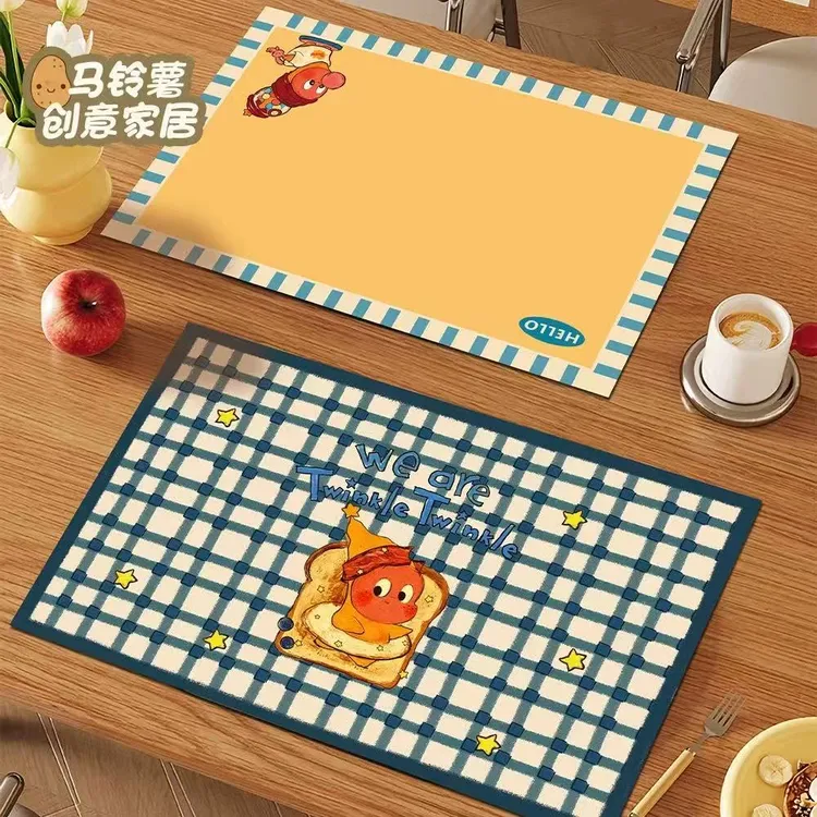 卡通星星人皮革餐垫防油防水耐高温隔热垫咖啡机免洗防尘保护垫子