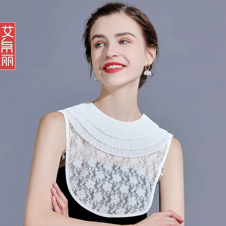 春秋冬假领子女百搭假领黑白色娃娃领内搭雪纺圆领装饰保暖套头