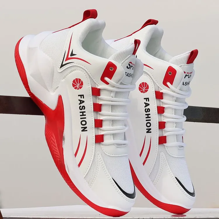 2025新款篮球鞋春夏男鞋防滑耐磨学生跑步鞋网面透气高帮运动鞋子