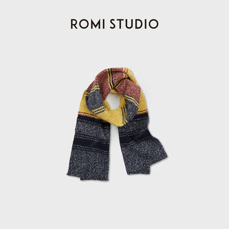 ROMI STUDIO“复古色彩”元宝针粗线柔软百搭保暖围巾 RWCWP07051