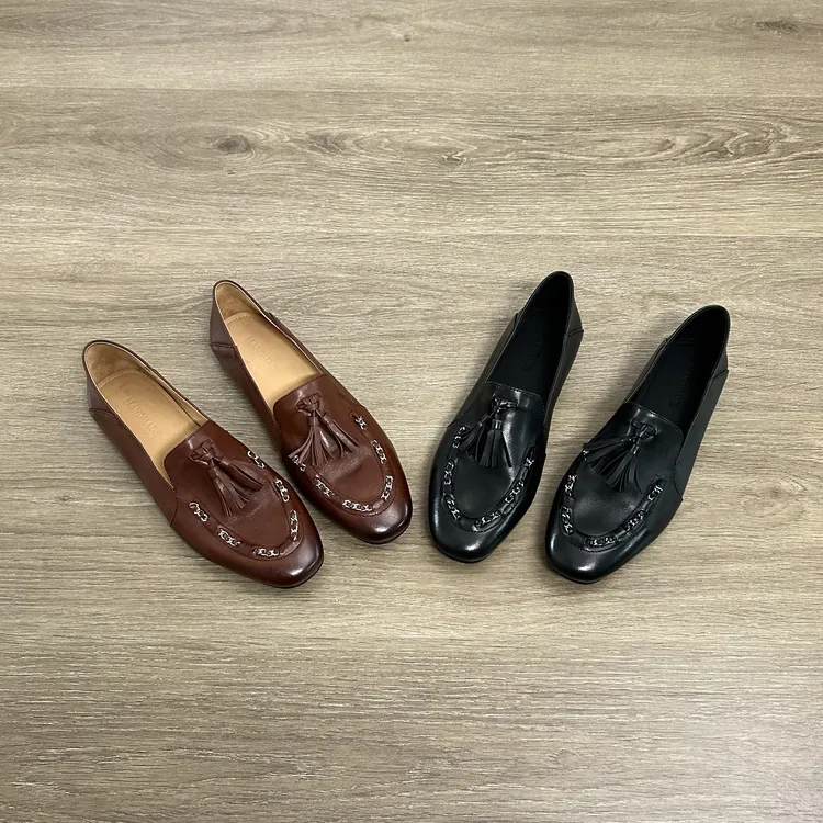 Dannyfrey秋冬新款懒人百搭休闲英伦流苏女经典内增高乐福鞋2.5CM