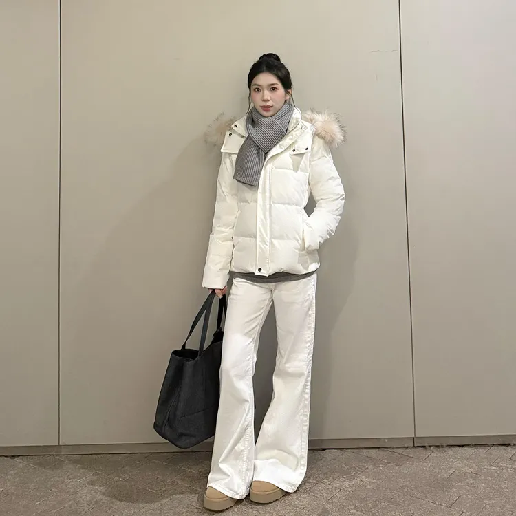 显瘦修身短款棉服女2025年新款韩系毛领加厚保暖棉衣棉袄冬季外套