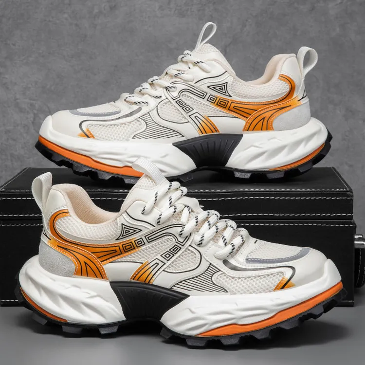 2025鞋子男款秋冬季韩版休闲运动鞋时尚潮流百搭厚底男士老爹鞋子