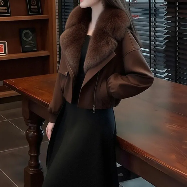 今年流行爆款棉服短外套2025秋冬季新款毛毛领巨好看小香风大衣女