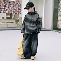 【嘟妈童装】男童秋季长袖连帽条纹卫衣2025秋装儿童帽衫7025