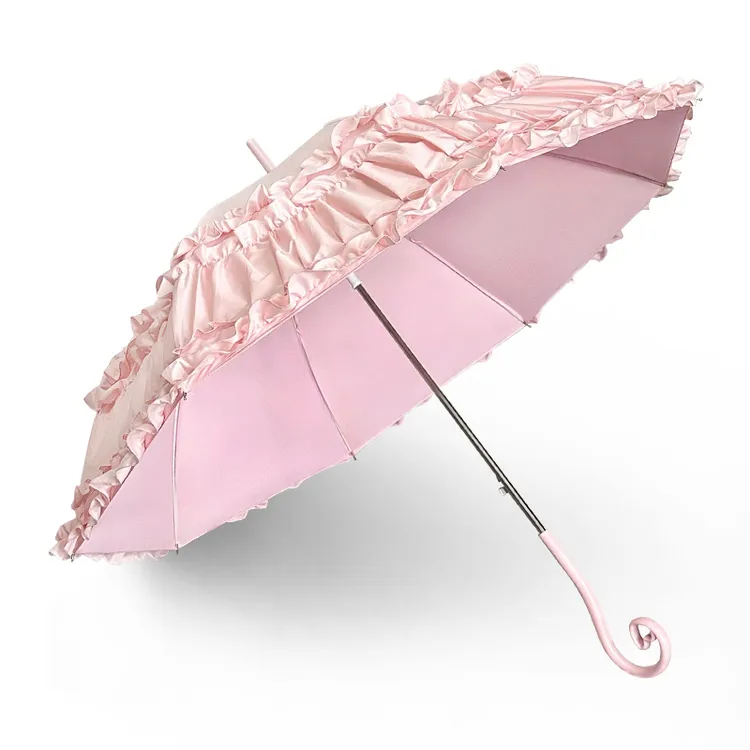 lovefuy/飞恋洛丽塔花边公主伞学生高颜值长柄雨伞遮阳防晒太阳伞