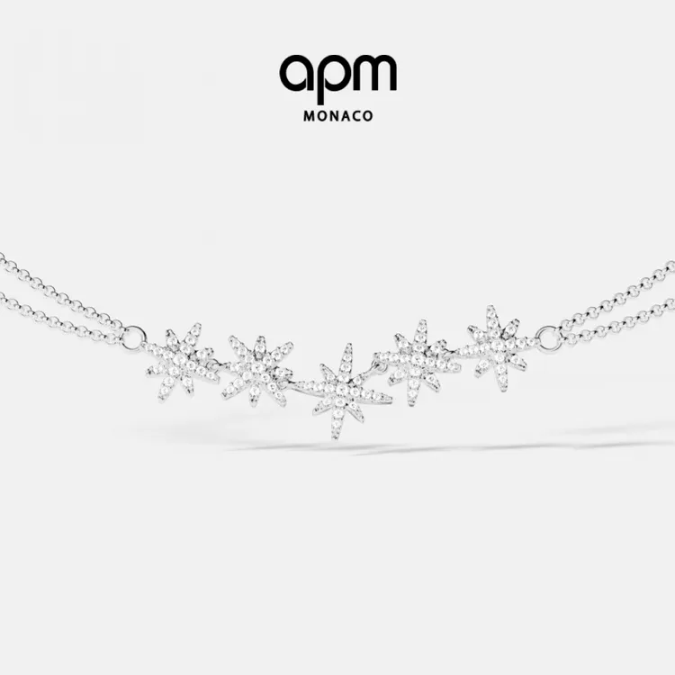 APM Monaco 双层六芒星项链时尚锁骨明星同款饰品配饰时尚配饰
