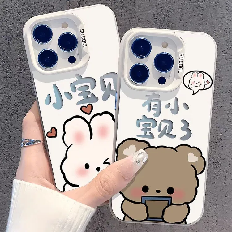 创意情侣小狗适用华为pura70手机壳新款苹果15vivo小米14可爱OPPO