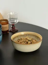 w63 复古陶瓷面碗窑变矮款6.5英寸做旧沙拉碗 微瑕 凑满20发货