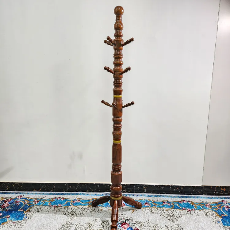 白蜡木立式挂衣架十二挂钩卧室大衣帽架  XT2689