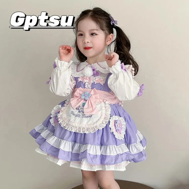 GPTSu女童洛丽塔公主裙秋款2025新款高级感儿童生日礼服秋装裙子