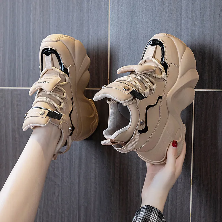 增高8cm老爹鞋女2024年秋季新款百搭松糕鞋厚底鞋轻便内增高女鞋