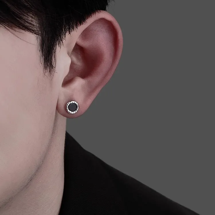 足银耳饰 耳钉男款小众高级感个性百搭简约养耳洞耳饰女