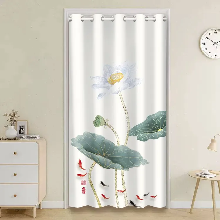 空调挡风门帘房间隔断帘免打孔卧室家用厨房遮挡帘子卫生间挂布帘