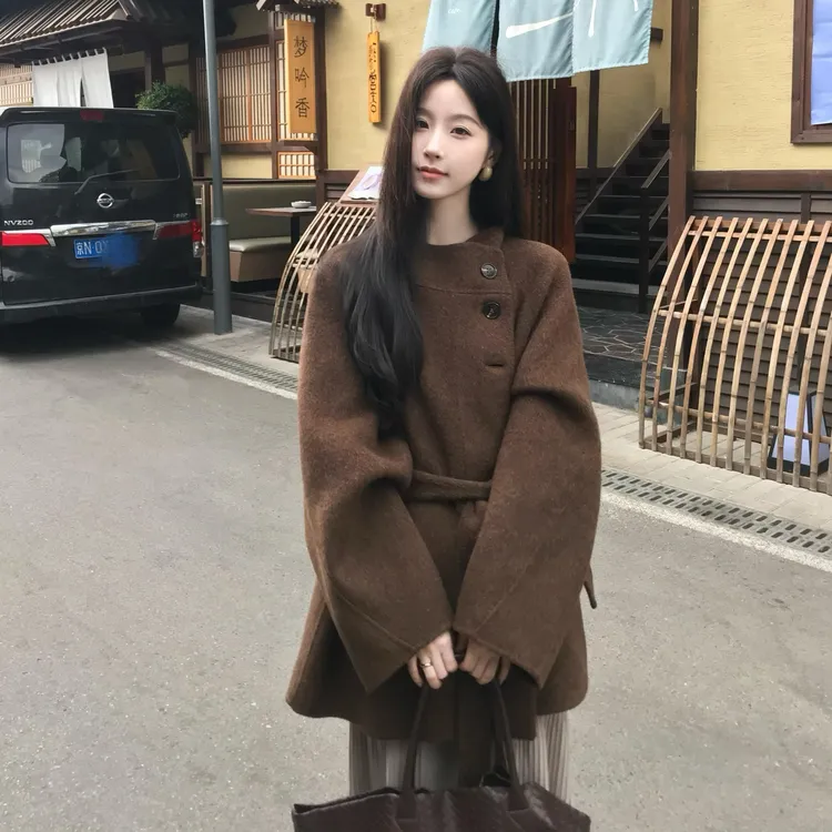 高个子赫本风呢子大衣女2025秋冬季新款毛呢外套高级感气质正流行