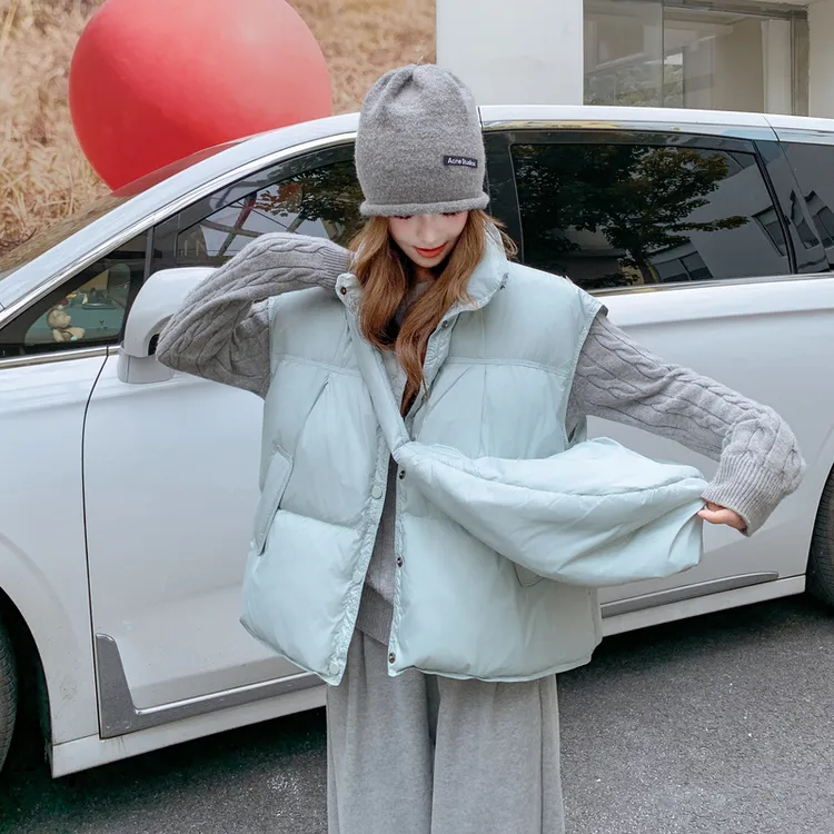 波司登联名TLXT韩版蓝色羽绒马甲女2025冬季新款小个子加厚爆款巨