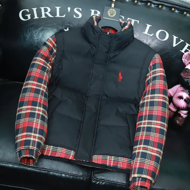 PAVENATNO/巴韦那奇轻奢拼接时尚羽绒服冬季保暖夹克撞色厚外套男