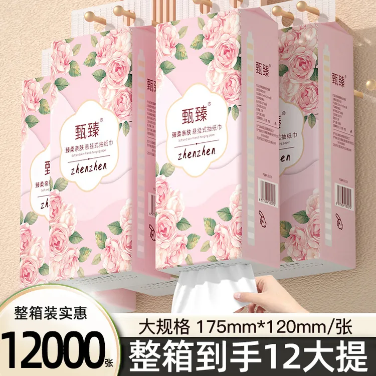 【新人享】12000张12大提挂式抽纸巾家用整箱面巾纸卫生纸擦手纸1提