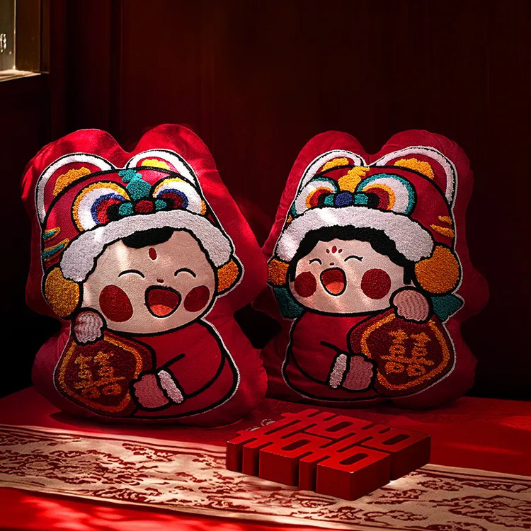压床娃娃一对结婚新款高档红色抱枕新婚婚庆公仔喜娃金童玉女陪嫁