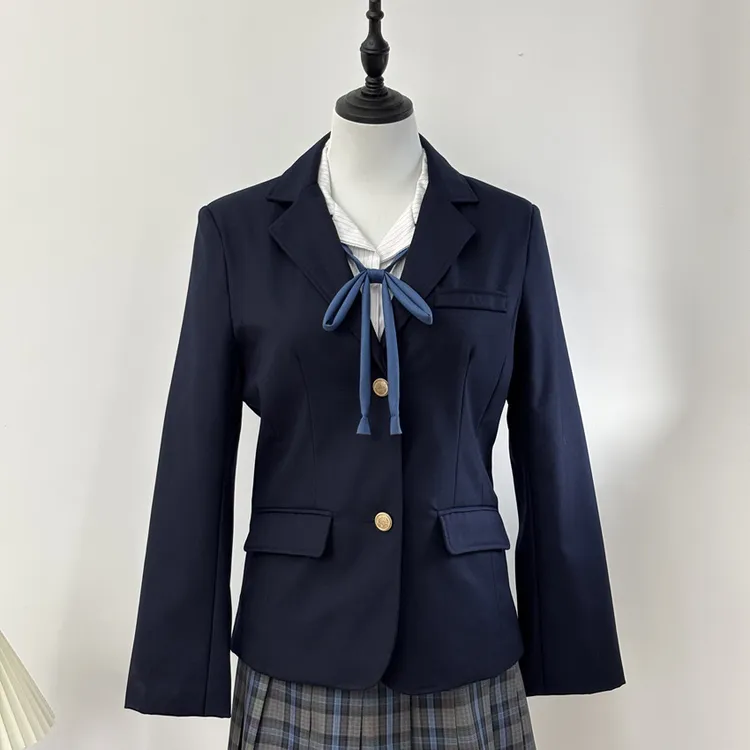 北岛鲸堂基础款收腰两粒扣原创JK制服西装显瘦校供感秋冬外套女