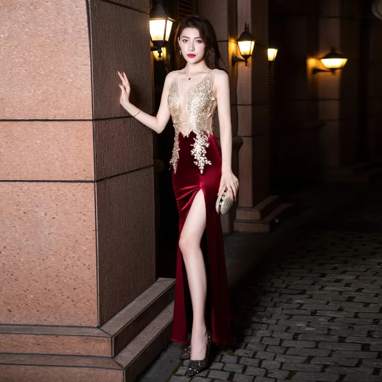 夜 店装晚礼服2025新款性感长裙显瘦佳丽SPA桑拿技师夜总会洋装