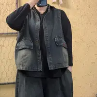 啵啵CM068口袋盖贴布百搭牛仔马甲