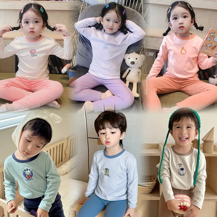 现货【十一块九/套】全码儿童冬款保暖套装无骨缝制男女宝秋衣秋裤